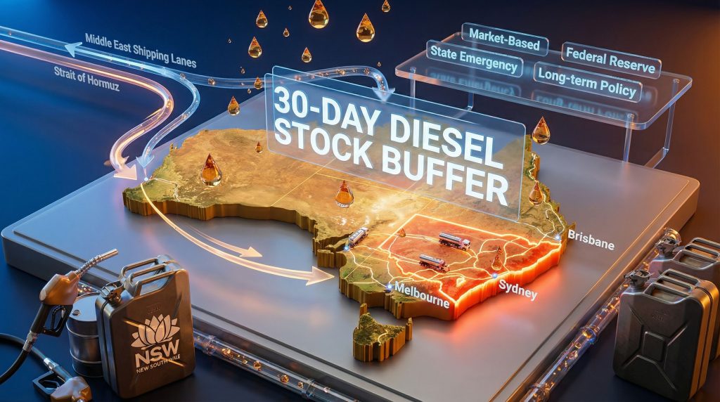 Australia 30-day diesel stock buffer and energy supply chain resilience