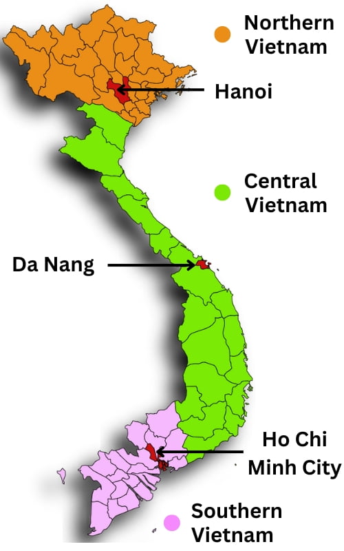 Vietnam regions map