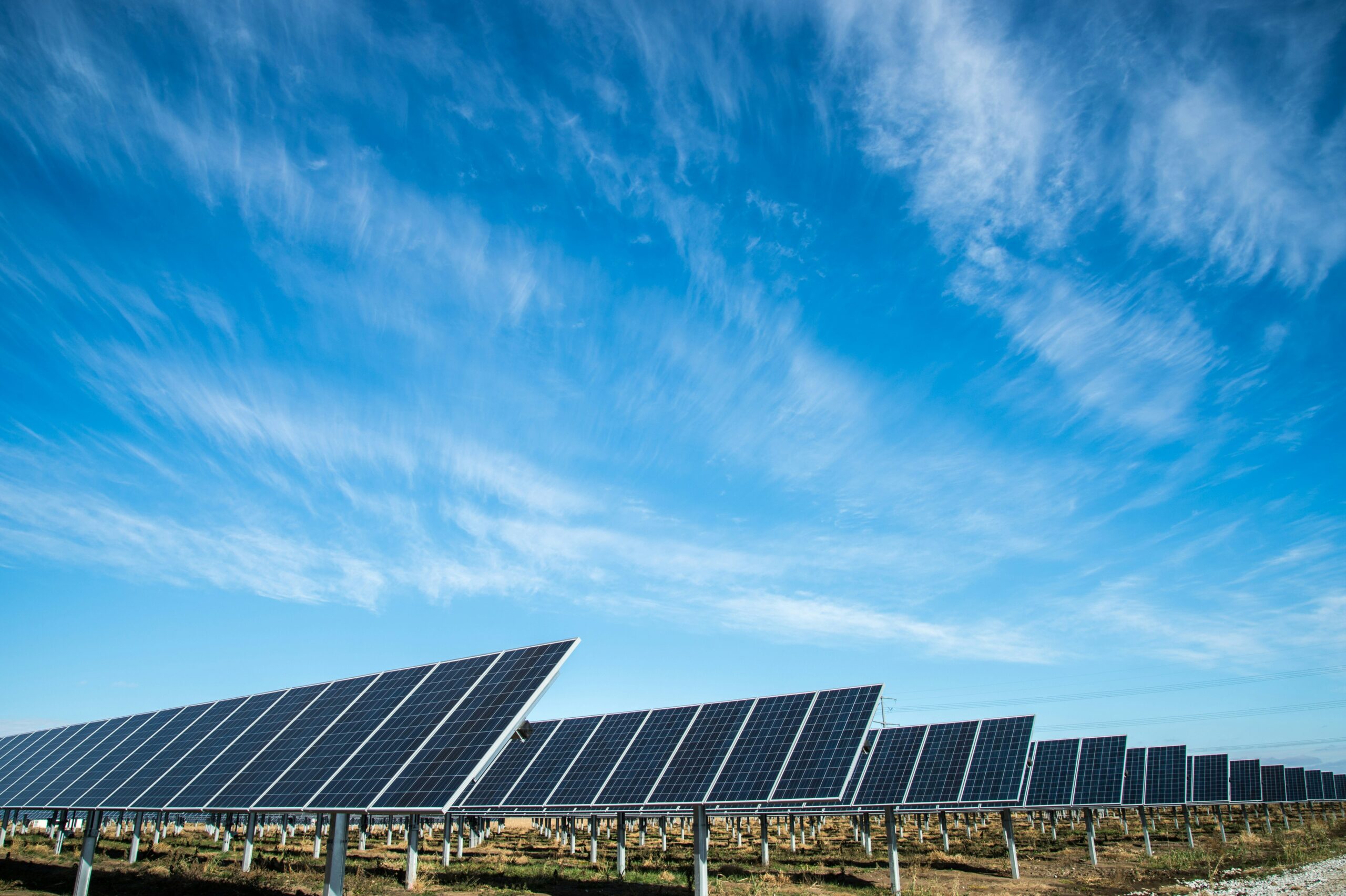 Large-scale solar panel installation