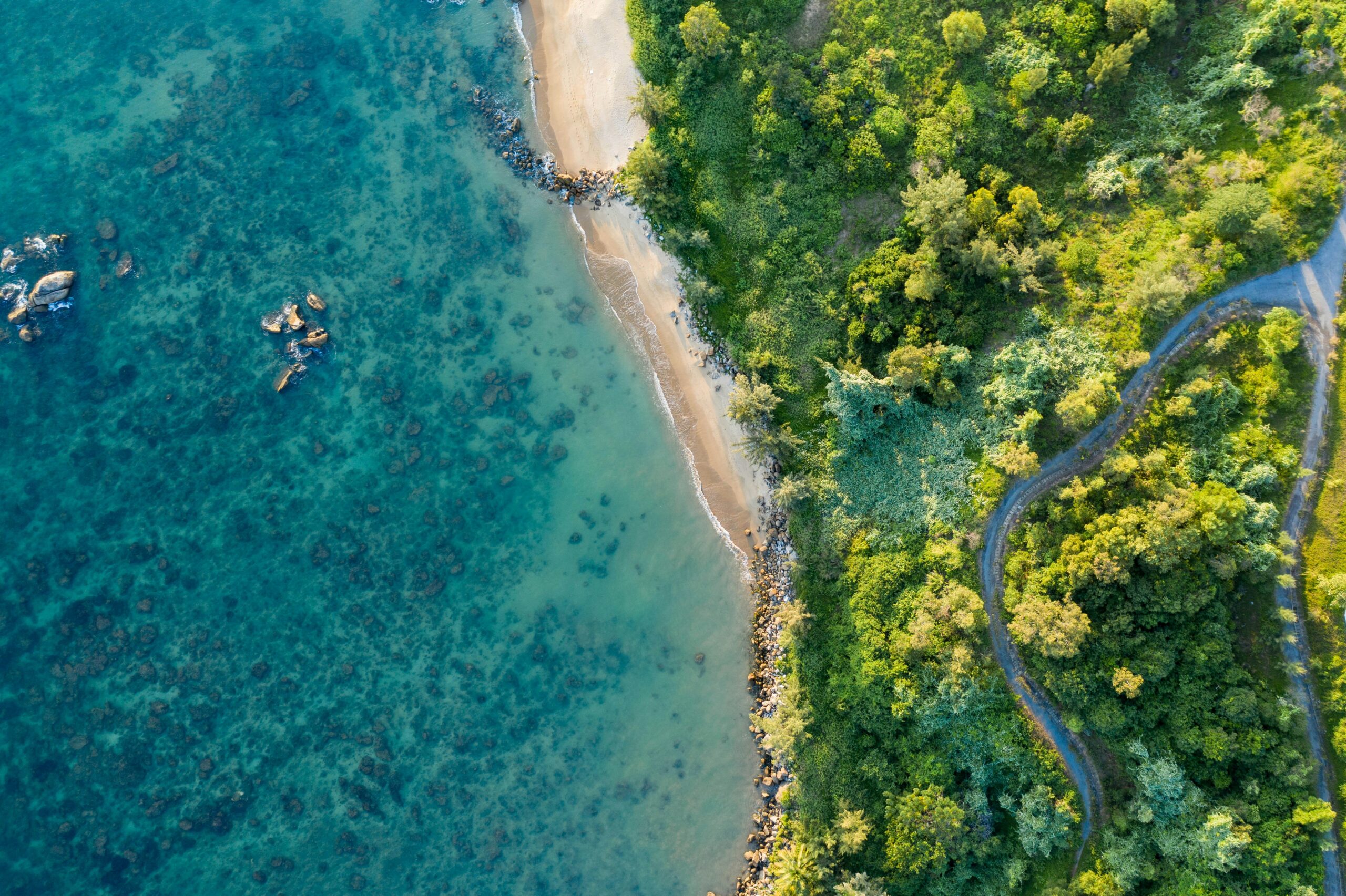 Coastal road aerial