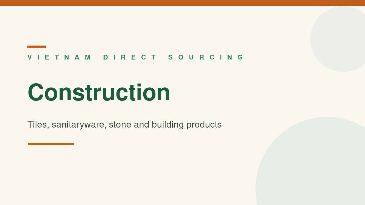 Construction materials suppliers in Vietnam — tiles, sanitaryware, stone and building products